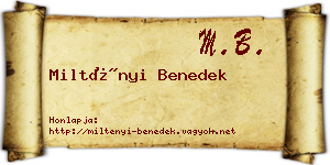 Miltényi Benedek névjegykártya